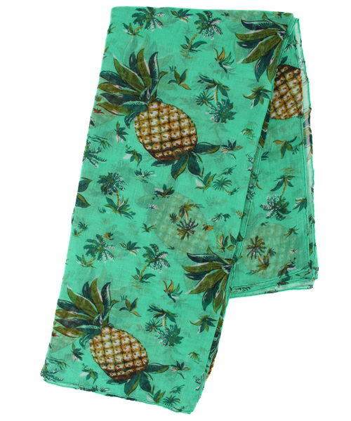 & by P&D(アンドバイピーアンドディー)の「フルーツプリントストール(ストール/ショール・レディース・ライトグリーン/イエロー・FREE)」の1枚目の写真