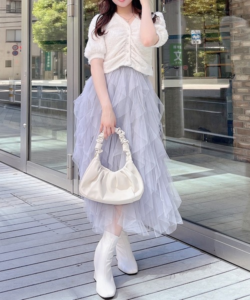 mylan／マイランチュール フレアスカート MIIA（ミーア）の「ランダムチュールフレアスカート（スカート）」 - WEAR