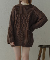 Ambre Neige | 手編み風ポンポンケーブルニット／WEB/EC限定商品(ニット/セーター)