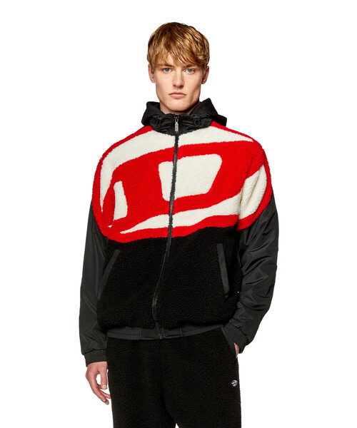 DIESEL（ディーゼル）の「メンズ ジャケット ボア ナイロン ミックス素材 モックネック（ナイロンジャケット・メンズ・グレー/ブラック・LARGE/X-LARGE/SMALL/XX-LARGE/XXX-LARGE/X-SMALL/MEDIUM）」の9枚目の写真