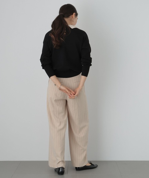 saloon（サルーン）の「SALOON(サルーン)/《再入荷・新色登場》襟付きゴールドボタン長袖ニット【手洗い可】（ニット/セーター・レディース・ブラック/ネイビー/ブラウン/ブラック×ホワイト/その他1/ダークブラウン/グリーン・FREE）」の8枚目の写真