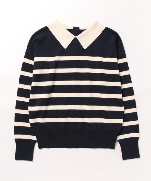 saloon（サルーン）の「SALOON(サルーン)/《再入荷・新色登場》襟付きゴールドボタン長袖ニット【手洗い可】（ニット/セーター・レディース・ブラック/ネイビー/ブラウン/ブラック×ホワイト/その他1/ダークブラウン/グリーン・FREE）」の22枚目の写真