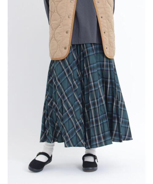 Samansa Mos2（サマンサ モスモス）の「【帯電防止】ひらひらチェックプリーツスカート（スカート・レディース・グリーン/グレー/ブルー/レッド・F）」の2枚目の写真