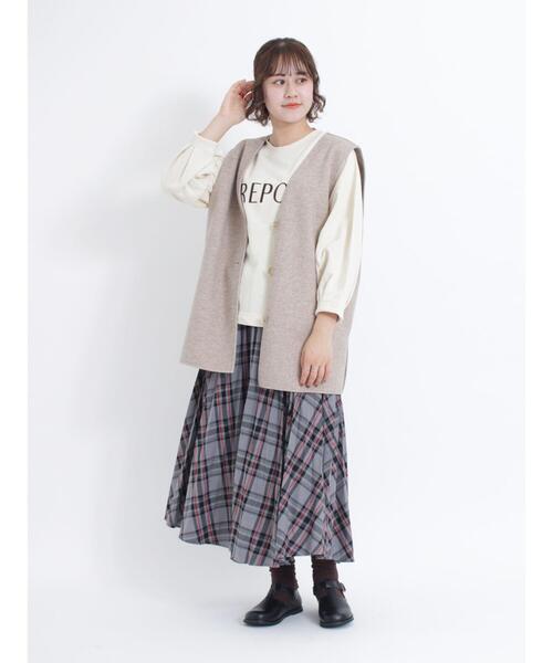 Samansa Mos2（サマンサ モスモス）の「【帯電防止】ひらひらチェックプリーツスカート（スカート・レディース・グリーン/グレー/ブルー/レッド・F）」の13枚目の写真