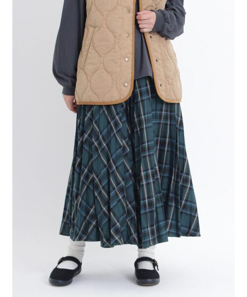 Samansa Mos2（サマンサ モスモス）の「【帯電防止】ひらひらチェックプリーツスカート（スカート・レディース・グリーン/グレー/ブルー/レッド・F）」の15枚目の写真