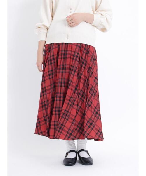 Samansa Mos2（サマンサ モスモス）の「【帯電防止】ひらひらチェックプリーツスカート（スカート・レディース・グリーン/グレー/ブルー/レッド・F）」の18枚目の写真