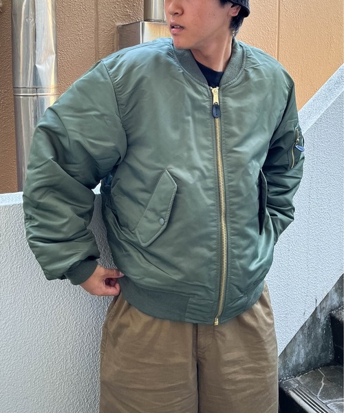 SUNNY  SPORTS（サニースポーツ）の「【 MIL-TEC by STURM / ミルテックバイスターム 】 MA-1 フライトジャケット エムエーワン SUY（MA-1・メンズ・オリーブドラブ・L/M）」の3枚目の写真