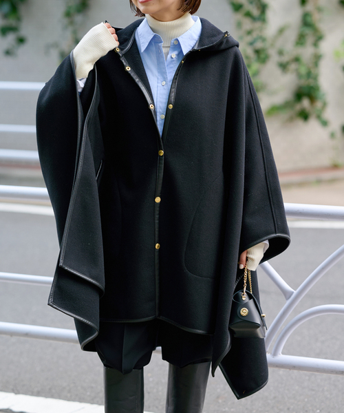 SLOBE IENA / スローブイエナ　スタンドカラーダブルフェイスポンチョ スタンドカラーダブルフェイスポンチョSLOBE IENA