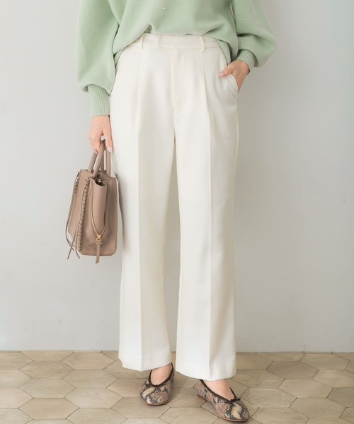 URBAN RESEARCH ROSSO WOMEN（アーバンリサーチ　ロッソ）の「ストレートセミフレアウールパンツ（その他パンツ・レディース・ピンク/イエロー系その他/オフホワイト・38/36）」の2枚目の写真