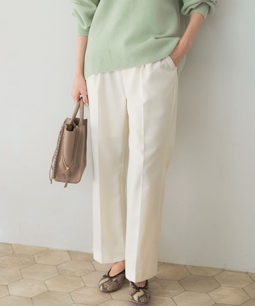 URBAN RESEARCH ROSSO WOMEN（アーバンリサーチ　ロッソ）の「ストレートセミフレアウールパンツ（その他パンツ・レディース・ピンク/イエロー系その他/オフホワイト・38/36）」の6枚目の写真