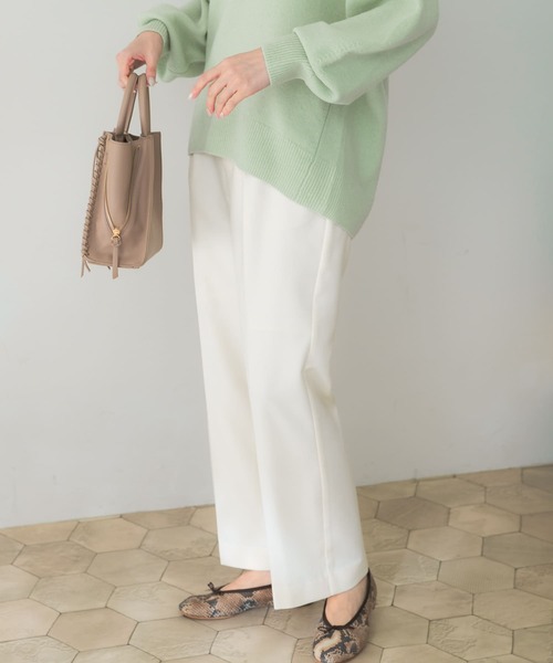 URBAN RESEARCH ROSSO WOMEN（アーバンリサーチ　ロッソ）の「ストレートセミフレアウールパンツ（その他パンツ・レディース・ピンク/イエロー系その他/オフホワイト・38/36）」の7枚目の写真