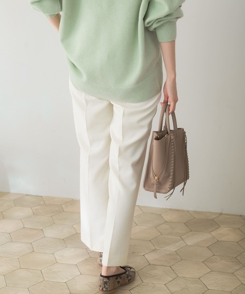 【新品】定価66,000円 la favola wool セミフレアpants セール】 【別注】la favola ウールツイル セミフレアパンツ
