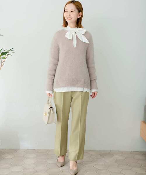 URBAN RESEARCH ROSSO WOMEN（アーバンリサーチ　ロッソ）の「ストレートセミフレアウールパンツ（その他パンツ・レディース・ピンク/イエロー系その他/オフホワイト・38/36）」の14枚目の写真