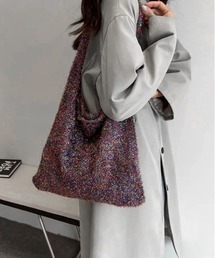 Port | 【 Jelly moo / ジェリームー 】ラメ シャギー ニット トートバッグ #(トートバッグ)