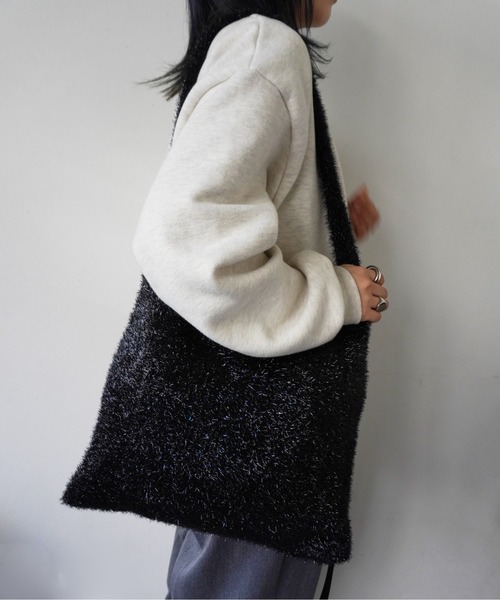 Port(ポート)の「【 Jelly moo / ジェリームー 】ラメ シャギー ニット トートバッグ #_(トートバッグ・レディース・ブラック/シルバー/マルチ・FREE)」の6枚目の写真