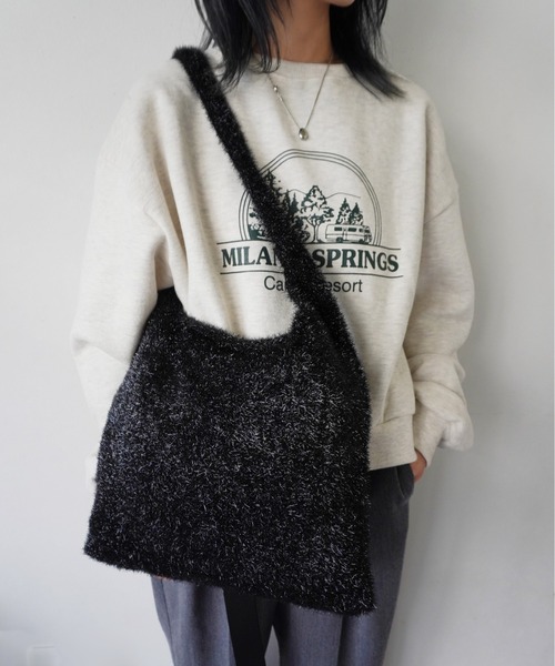 Port(ポート)の「【 Jelly moo / ジェリームー 】ラメ シャギー ニット トートバッグ #_(トートバッグ・レディース・ブラック/シルバー/マルチ・FREE)」の7枚目の写真