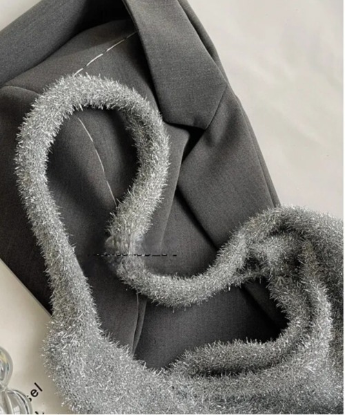 Port(ポート)の「【 Jelly moo / ジェリームー 】ラメ シャギー ニット トートバッグ #_(トートバッグ・レディース・ブラック/シルバー/マルチ・FREE)」の14枚目の写真