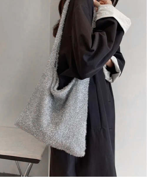 Port(ポート)の「【 Jelly moo / ジェリームー 】ラメ シャギー ニット トートバッグ #_(トートバッグ・レディース・ブラック/シルバー/マルチ・FREE)」の11枚目の写真