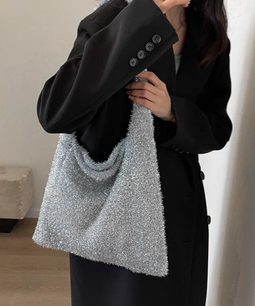 Port(ポート)の「【 Jelly moo / ジェリームー 】ラメ シャギー ニット トートバッグ #_(トートバッグ・レディース・ブラック/シルバー/マルチ・FREE)」の10枚目の写真