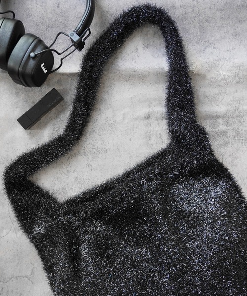 Port(ポート)の「【 Jelly moo / ジェリームー 】ラメ シャギー ニット トートバッグ #_(トートバッグ・レディース・ブラック/シルバー/マルチ・FREE)」の8枚目の写真