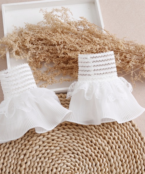 Felt-Maglietta（フェルトマリエッタ）の「レース付き付け袖（アームカバー・レディース・ブラック/ホワイト・FREE）」の3枚目の写真