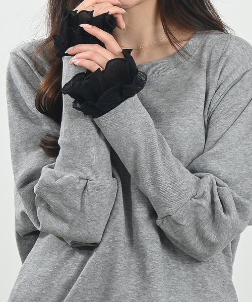 Felt-Maglietta（フェルトマリエッタ）の「レース付き付け袖（アームカバー・レディース・ブラック/ホワイト・FREE）」の5枚目の写真