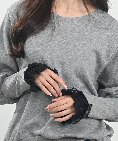 Felt-Maglietta（フェルトマリエッタ）の「レース付き付け袖（アームカバー・レディース・ブラック/ホワイト・FREE）」の6枚目の写真