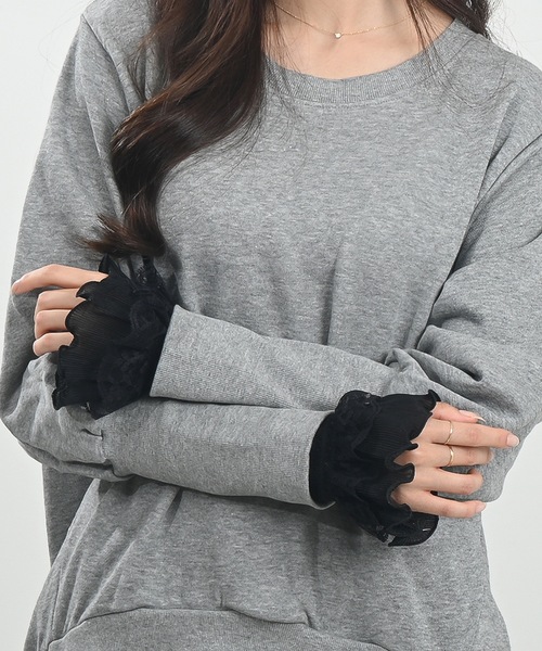 Felt-Maglietta（フェルトマリエッタ）の「レース付き付け袖（アームカバー・レディース・ブラック/ホワイト・FREE）」の8枚目の写真