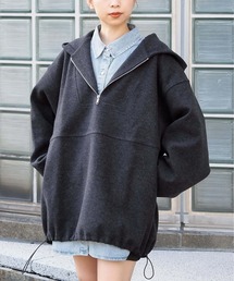 tiptop | 【ライン入り登場】メルトンハーフジップBIGパーカー(パーカー)