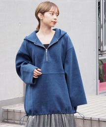 【ライン入り登場】メルトンハーフジップBIGパーカー
