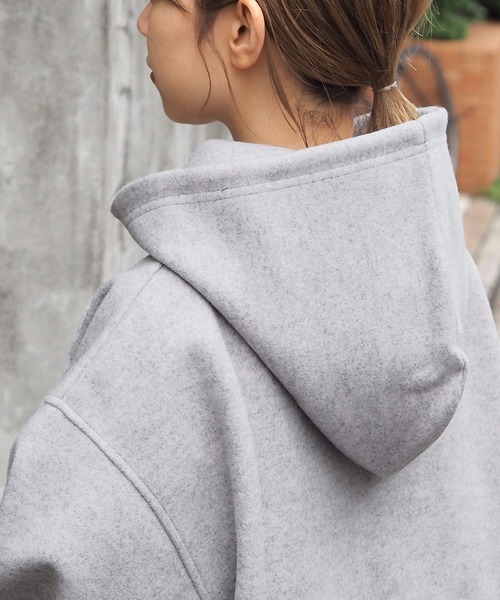 tiptop（ティップトップ）の「【ライン入り登場】メルトンハーフジップBIGパーカー（パーカー・レディース・チャコールグレー/グレー/ブルー/グリーン/アイボリー/ブラック系その他/グレー系その他・FREE）」の21枚目の写真