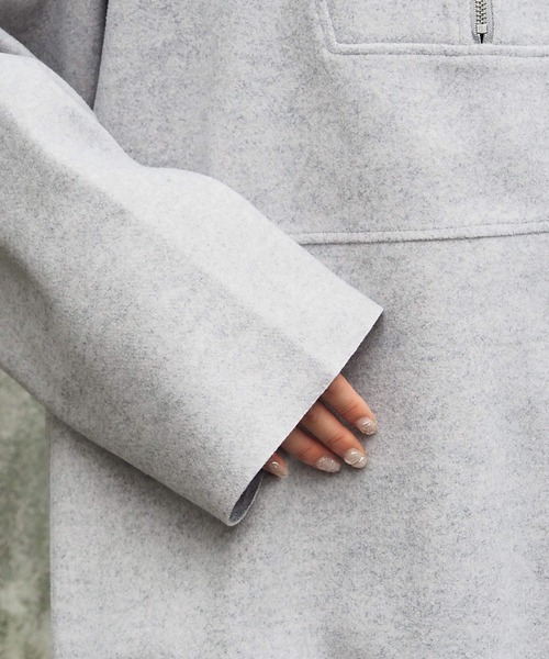 tiptop（ティップトップ）の「【ライン入り登場】メルトンハーフジップBIGパーカー（パーカー・レディース・チャコールグレー/グレー/ブルー/グリーン/アイボリー/ブラック系その他/グレー系その他・FREE）」の22枚目の写真