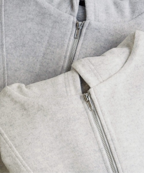 tiptop（ティップトップ）の「【ライン入り登場】メルトンハーフジップBIGパーカー（パーカー・レディース・チャコールグレー/グレー/ブルー/グリーン/アイボリー/ブラック系その他/グレー系その他・FREE）」の13枚目の写真