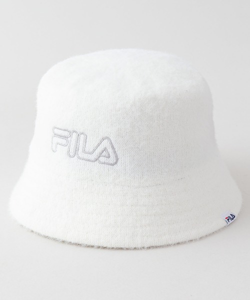 FILA(フィラ)の「【FILA/フィラ】フェザーヤーンバケットハット ブランドロゴ刺繍(ハット・レディース・ホワイト/ブラック/ブルー・FREE)」の2枚目の写真