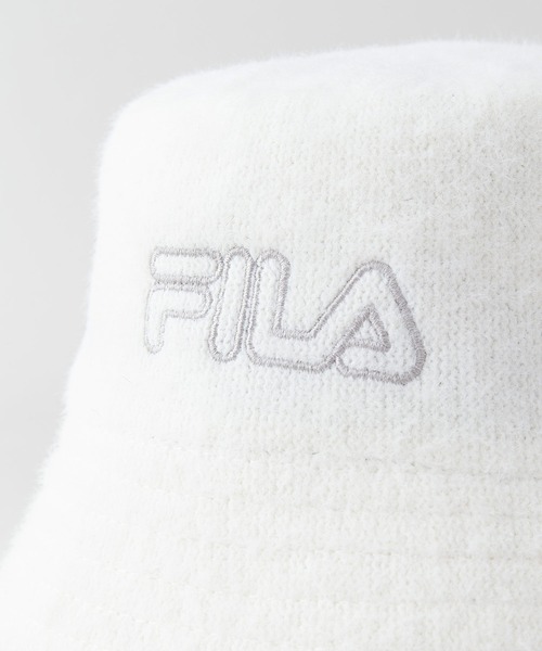 FILA(フィラ)の「【FILA/フィラ】フェザーヤーンバケットハット ブランドロゴ刺繍(ハット・レディース・ホワイト/ブラック/ブルー・FREE)」の4枚目の写真