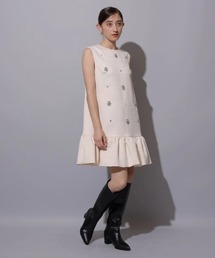 極美品 Rirandture リランドチュール ビジューミニワンピース 黒 M Rirandture（リランドチュール）の「ビジューミニワンピース