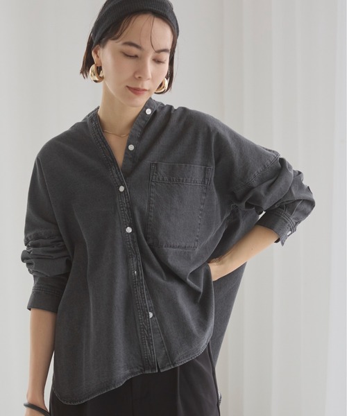 【玉数極少】Vintage グレーデニム オーバーサイズキャバルリーシャツ 玉数極少】Vintage グレーデニム オーバーサイズキャバルリー