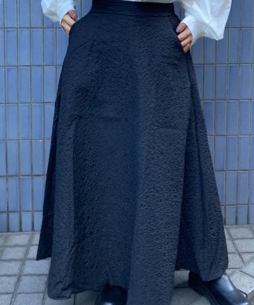 Loco Ocean（ロコオーシャン）の「フレアロング ジャガード スカート（スカート・レディース・ブラック/ホワイト・FREE）」の2枚目の写真