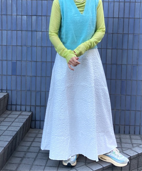 Loco Ocean（ロコオーシャン）の「フレアロング ジャガード スカート（スカート・レディース・ブラック/ホワイト・FREE）」の5枚目の写真