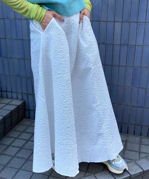 Loco Ocean（ロコオーシャン）の「フレアロング ジャガード スカート（スカート・レディース・ブラック/ホワイト・FREE）」の4枚目の写真