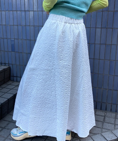 Loco Ocean（ロコオーシャン）の「フレアロング ジャガード スカート（スカート・レディース・ブラック/ホワイト・FREE）」の8枚目の写真