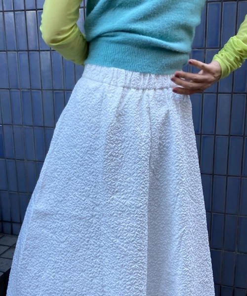 Loco Ocean（ロコオーシャン）の「フレアロング ジャガード スカート（スカート・レディース・ブラック/ホワイト・FREE）」の9枚目の写真