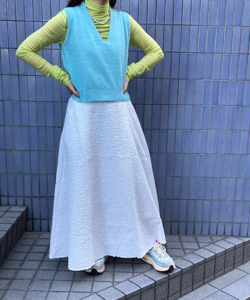 Loco Ocean（ロコオーシャン）の「フレアロング ジャガード スカート（スカート・レディース・ブラック/ホワイト・FREE）」の11枚目の写真