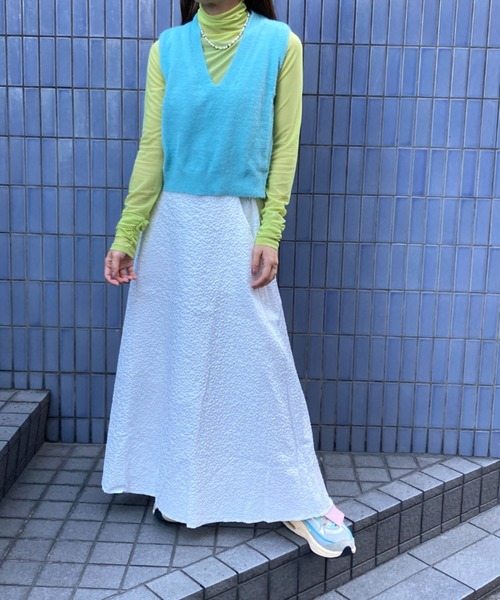 Loco Ocean（ロコオーシャン）の「フレアロング ジャガード スカート（スカート・レディース・ブラック/ホワイト・FREE）」の6枚目の写真