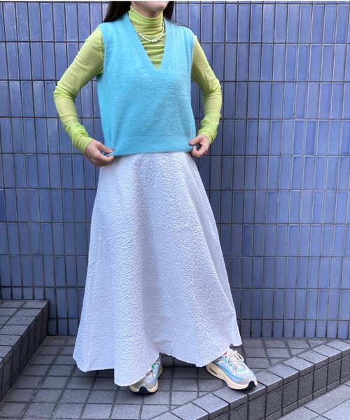 Loco Ocean（ロコオーシャン）の「フレアロング ジャガード スカート（スカート・レディース・ブラック/ホワイト・FREE）」の17枚目の写真