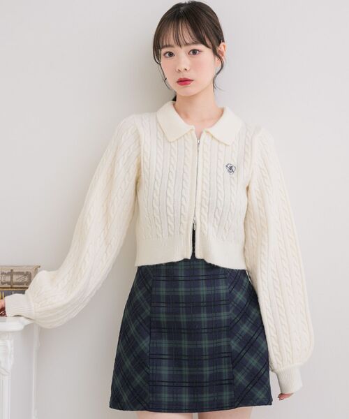 ems excite（エムズエキサイト）の「ダブルZIPケーブルNT（ニット/セーター・レディース・ライトグレー/ピンク/ブルー/ナチュラル・FREE）」の5枚目の写真