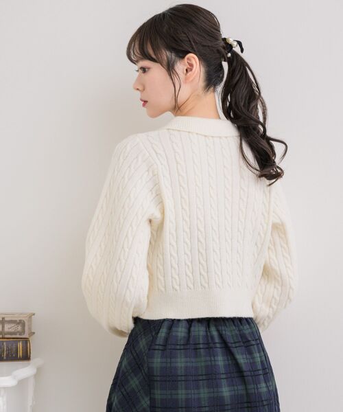 ems excite（エムズエキサイト）の「ダブルZIPケーブルNT（ニット/セーター・レディース・ライトグレー/ピンク/ブルー/ナチュラル・FREE）」の9枚目の写真