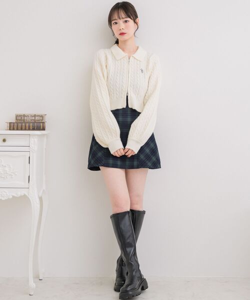 ems excite（エムズエキサイト）の「ダブルZIPケーブルNT（ニット/セーター・レディース・ライトグレー/ピンク/ブルー/ナチュラル・FREE）」の10枚目の写真