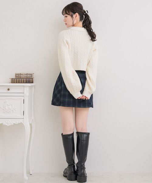 ems excite（エムズエキサイト）の「ダブルZIPケーブルNT（ニット/セーター・レディース・ライトグレー/ピンク/ブルー/ナチュラル・FREE）」の13枚目の写真