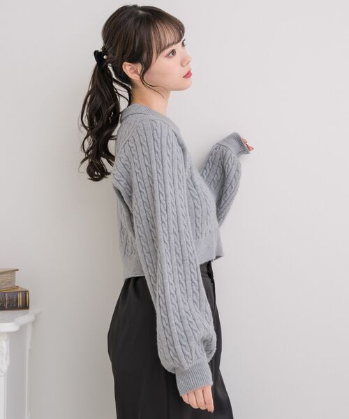 ems excite（エムズエキサイト）の「ダブルZIPケーブルNT（ニット/セーター・レディース・ライトグレー/ピンク/ブルー/ナチュラル・FREE）」の16枚目の写真